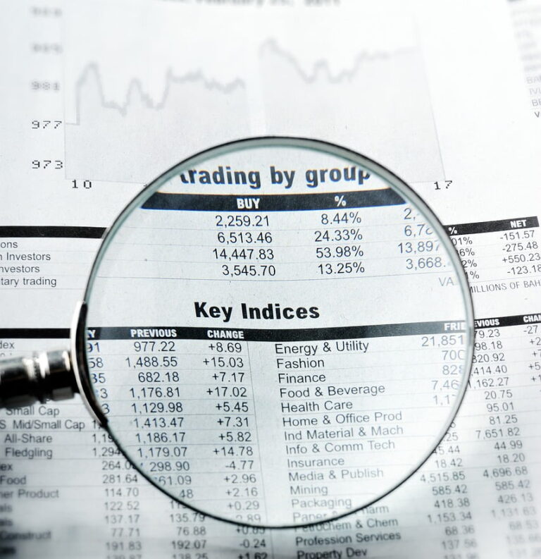 financial newspaper page, newspaper, analyzing