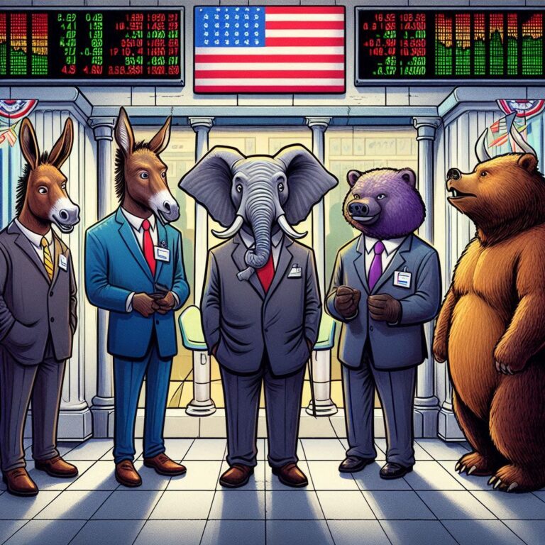cartoon about elections and stock market
